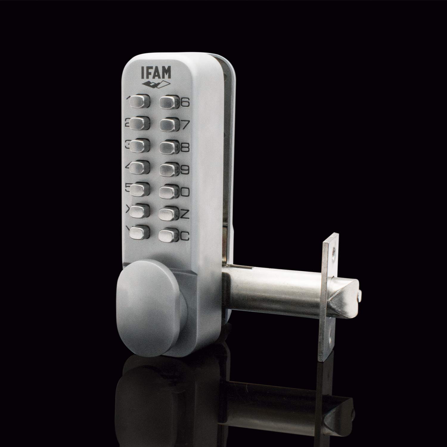 IFAM Cerradura de Sobreponer Modelo MCA100, Apertura Mecánica con Código Programable Sin Necesidad de Llave, Acabado Cromado, Ideal para Oficinas o Centros de Trabajo, Pequeños Almacenes o Armarios