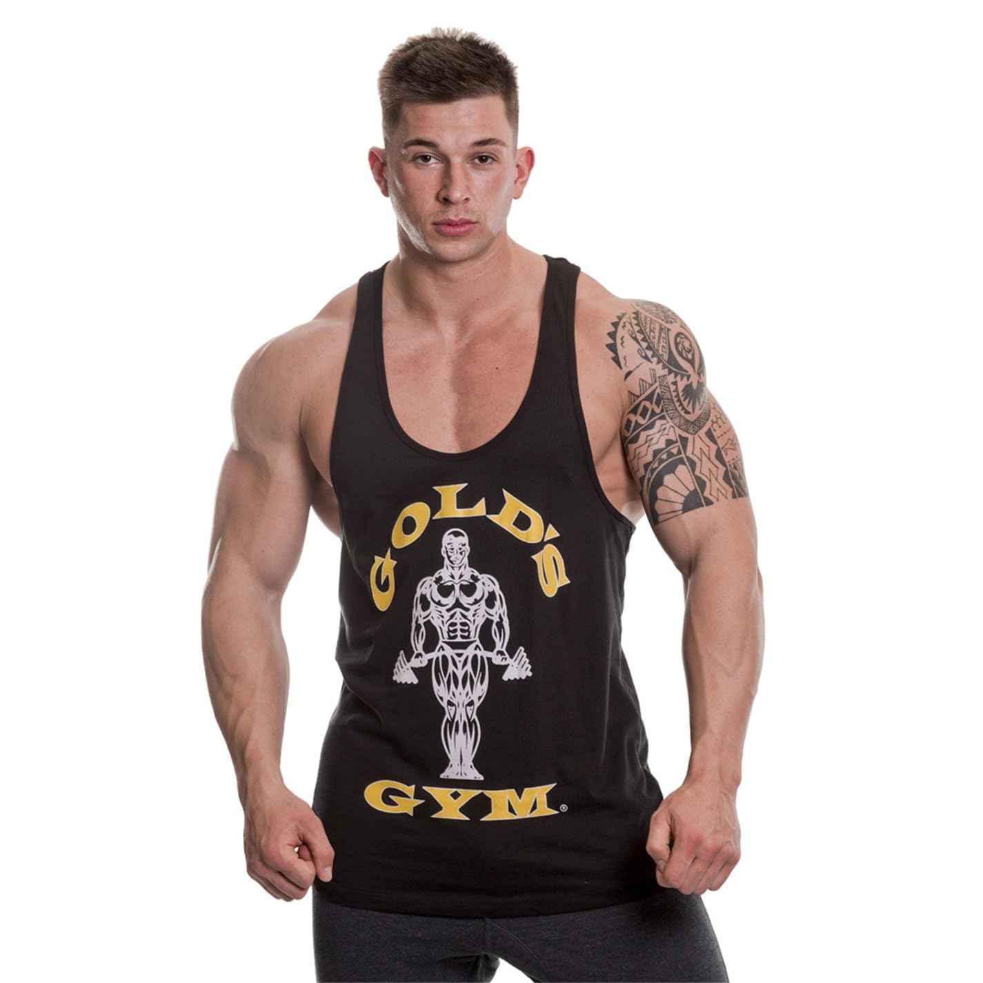 Gold's GymUK GGVST003 Mens Training Sports Fitness Tank Top Workout Premium Muscle Joe Stringer Vest