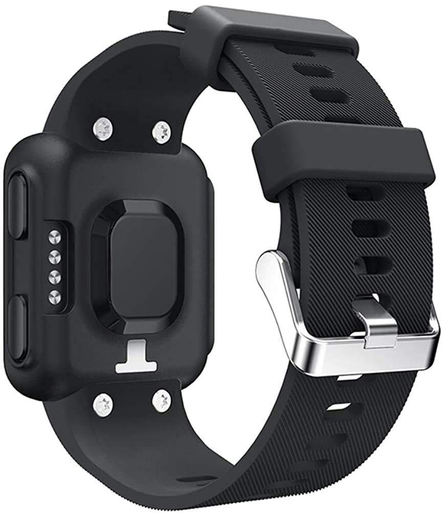 Disscool Cinturino di ricambio per Garmin Forerunner 35/30, in morbido silicone per Garmin Forerunner 35/30 (silicone nero