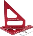 3D Règle de mesure multi-angle, 4.41" x 3.11" Protracteur carré en alliage d'aluminium, outil de menuiserie