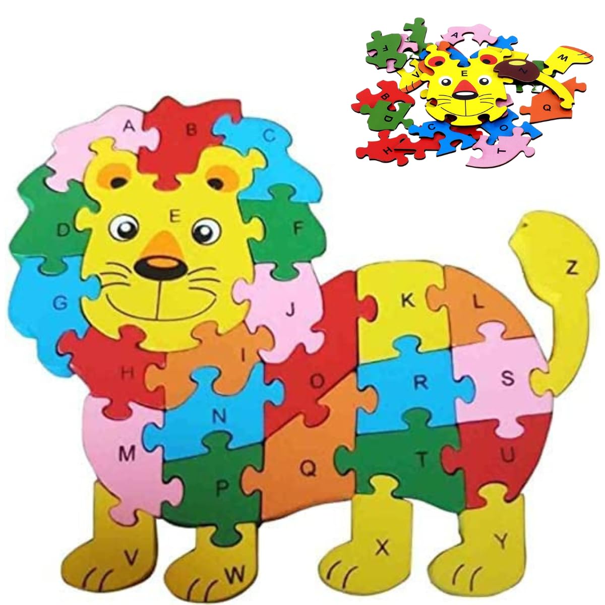 HAPYDOSE Wooden 3D Animal Puzzle Educational Pre-School Puzzle Board Toy for Boys and Girls, Kid |Early Education Toys for Children,Preschool Educational Game (Lion) (B0D1KM9ZCH) Amazon Price History, Amazon Price Tracker