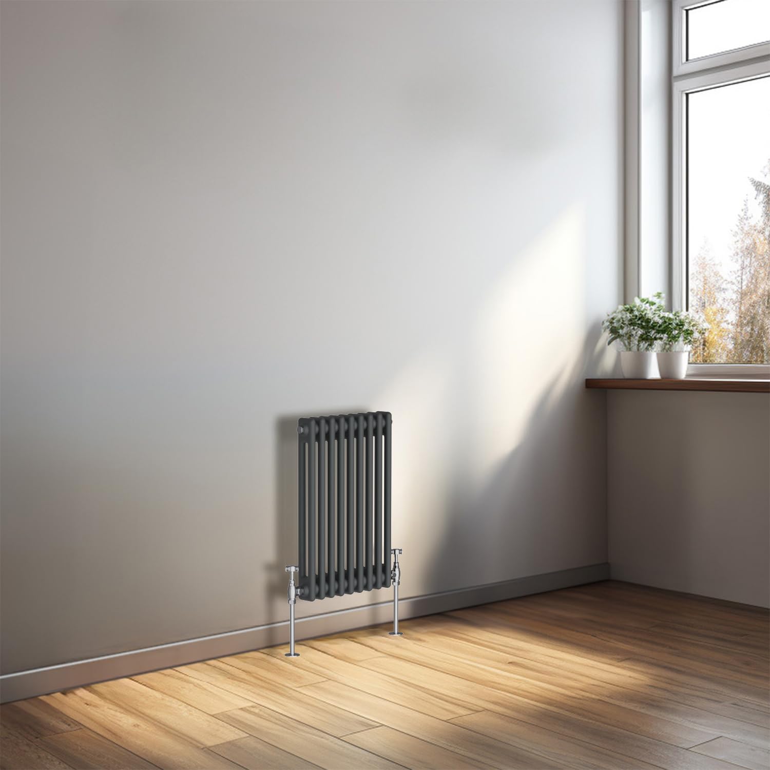 NRG 600x425 Cast Iron Horizontal Radiator Anthracite 2 Column Central Heating Rads