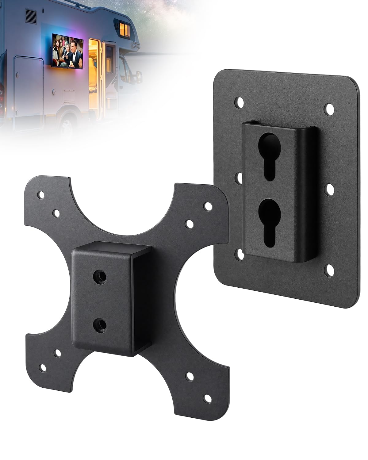Supporto TV in metallo per camper, compatibile con staffa TV VESA 80 x 80 e