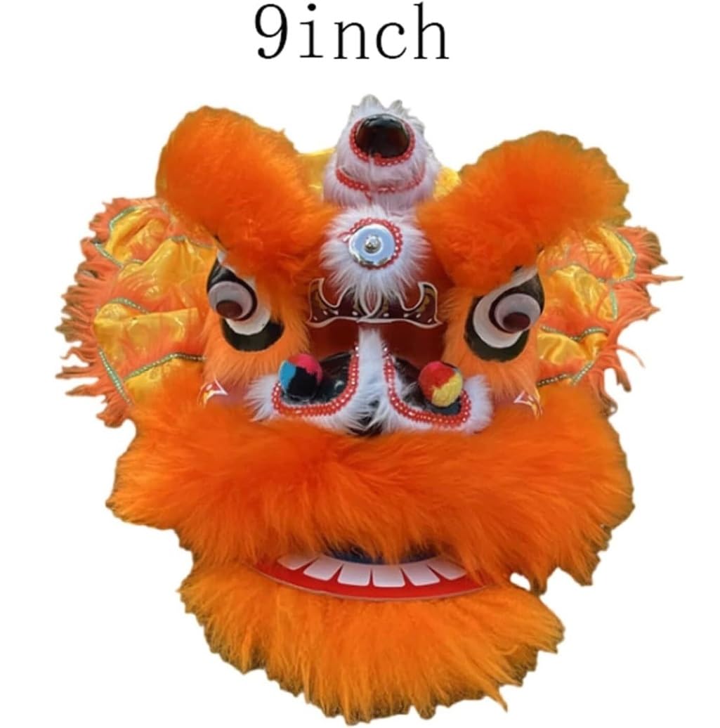 Drago Cinese per Feste Costume da Danza del Leone 9 Pollici Tradizionale Mascotte Testa di Cinese Drago Feste Cinesi in Italia(Oranje)