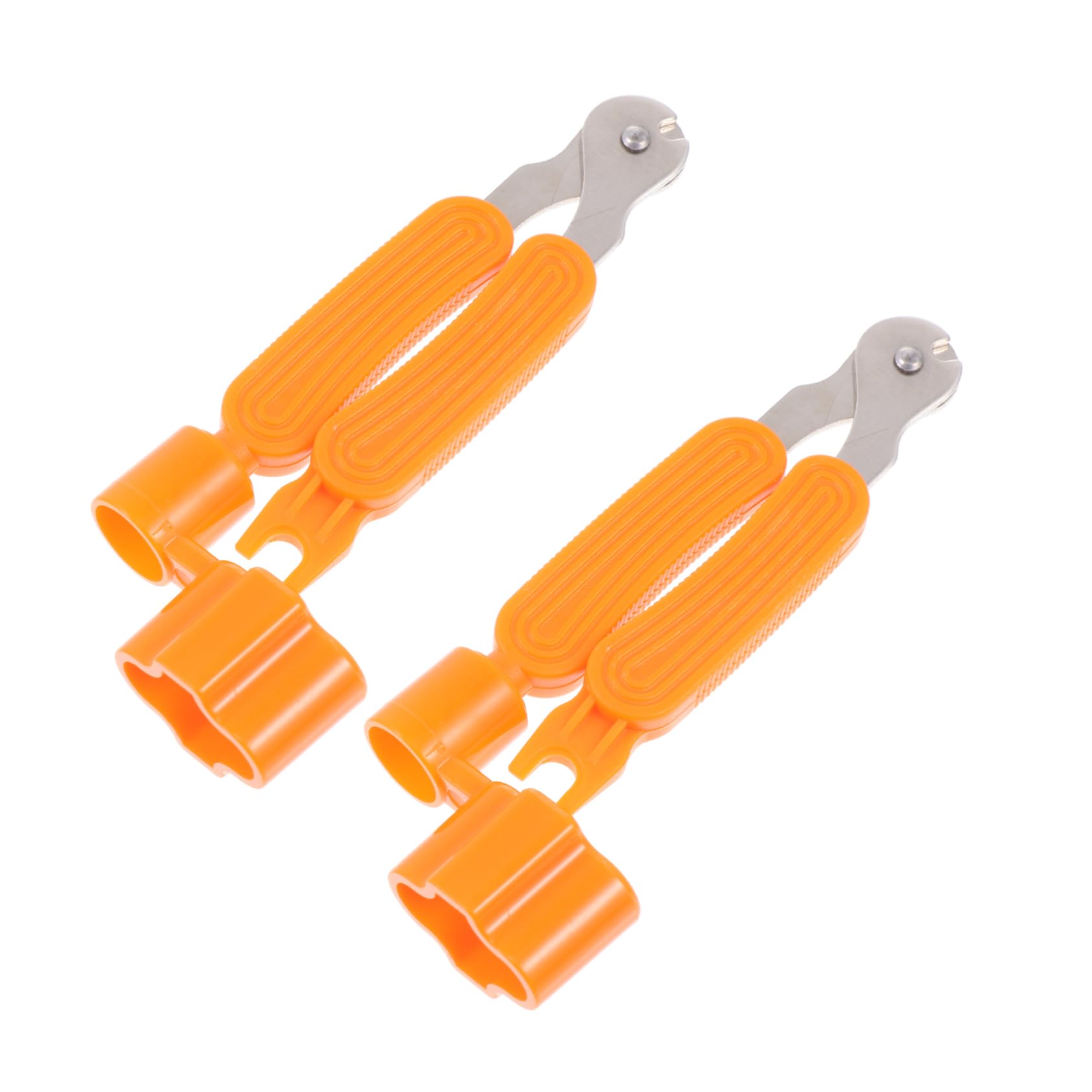 BESTonZON Guitarist's Essential 2 String Cutters Winders Peg Pullers Orange Compact Portable