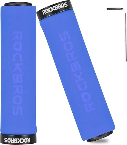 Miniatura 6 de ROCKBROS Pedales de bicicleta de montaña, rodamiento compuesto de nailon, pedales de bicicleta MTB de 916 pulgadas con plataforma plana ancha, azul