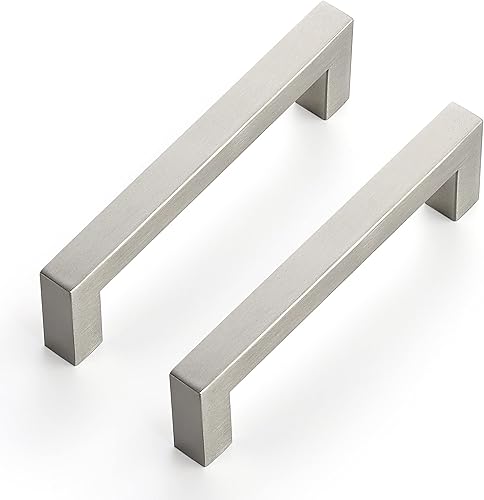 Miniatura 1 de Ravinte Paquete de 32 manijas cuadradas de gabinete de cocina de 4-12 pulgadas, tiradores de níquel satinado, tiradores de cajón de níquel