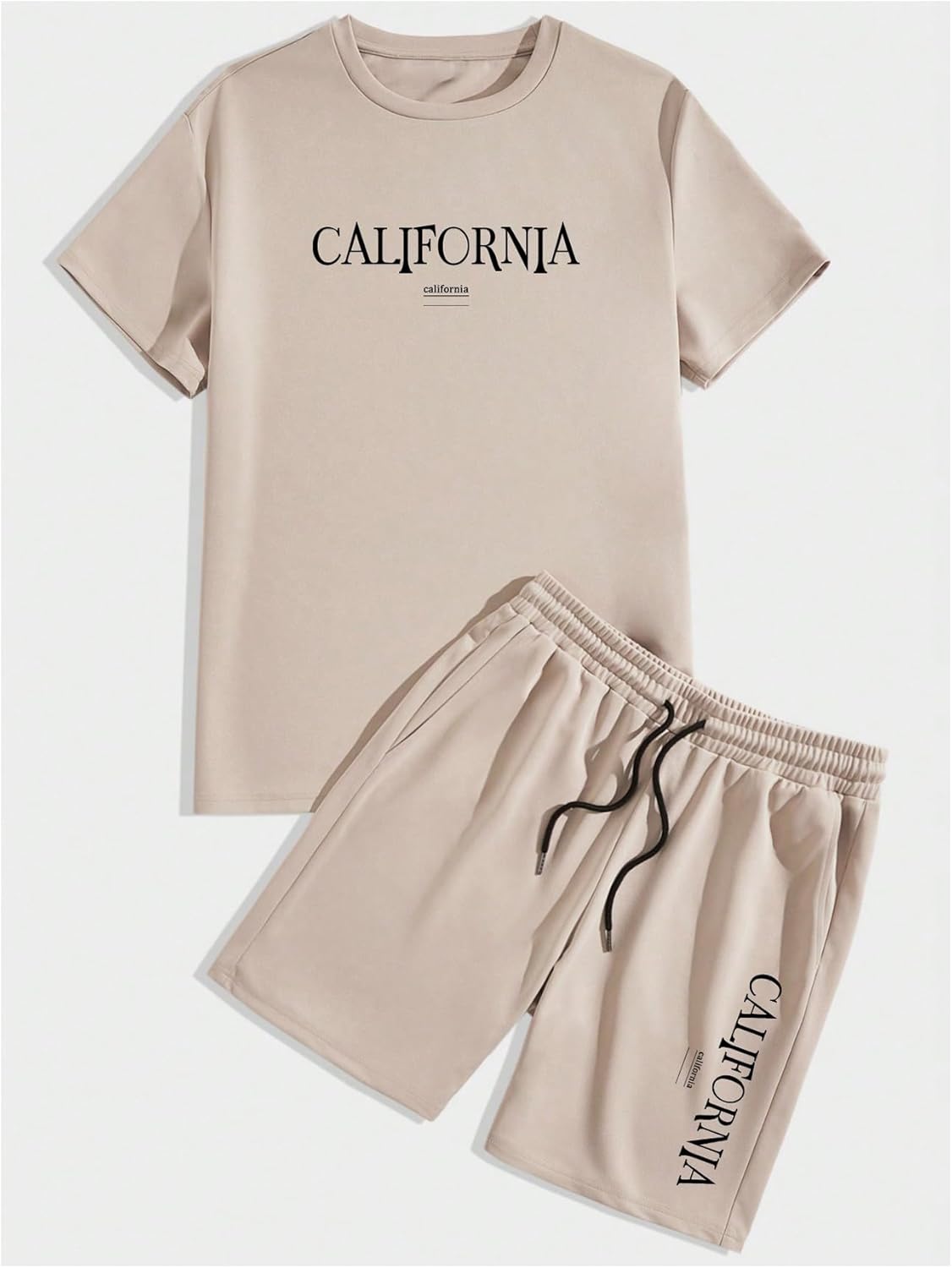 Men's 2 Piece Summer Outfits Ombre Short Sleeve T Shirts Tops Drawstring Waist Track Shorts Set - Image 5