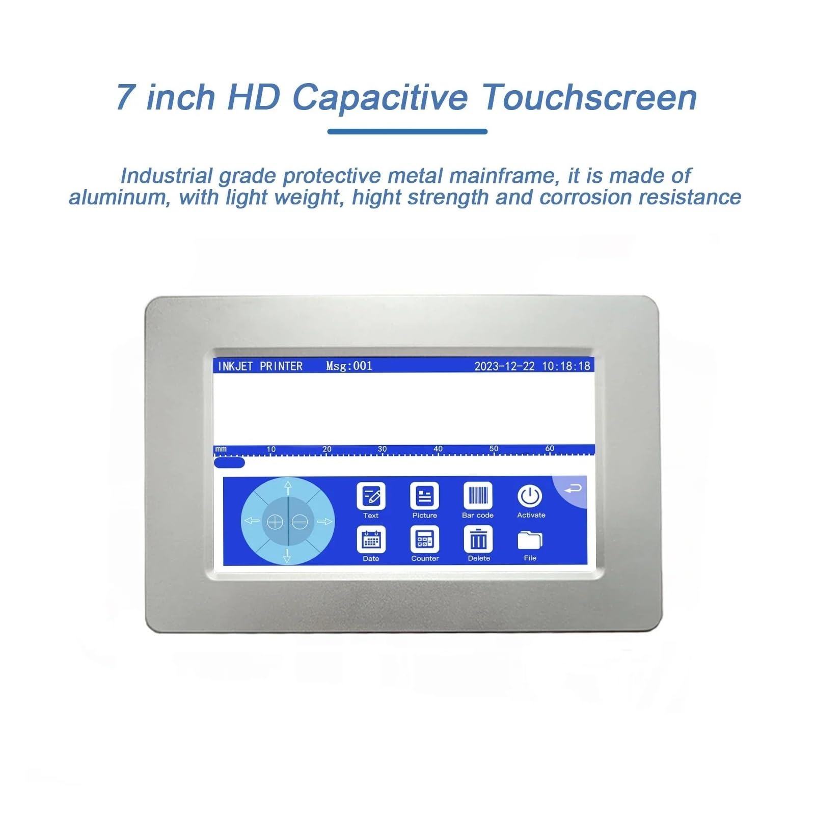Stampante a getto d'inchiostro termico industriale online da 12,7/25,4 mm, codice a barre QR, logo, data, macchina for la codifica su qualsiasi superficie(12.7mm with 1 ink)