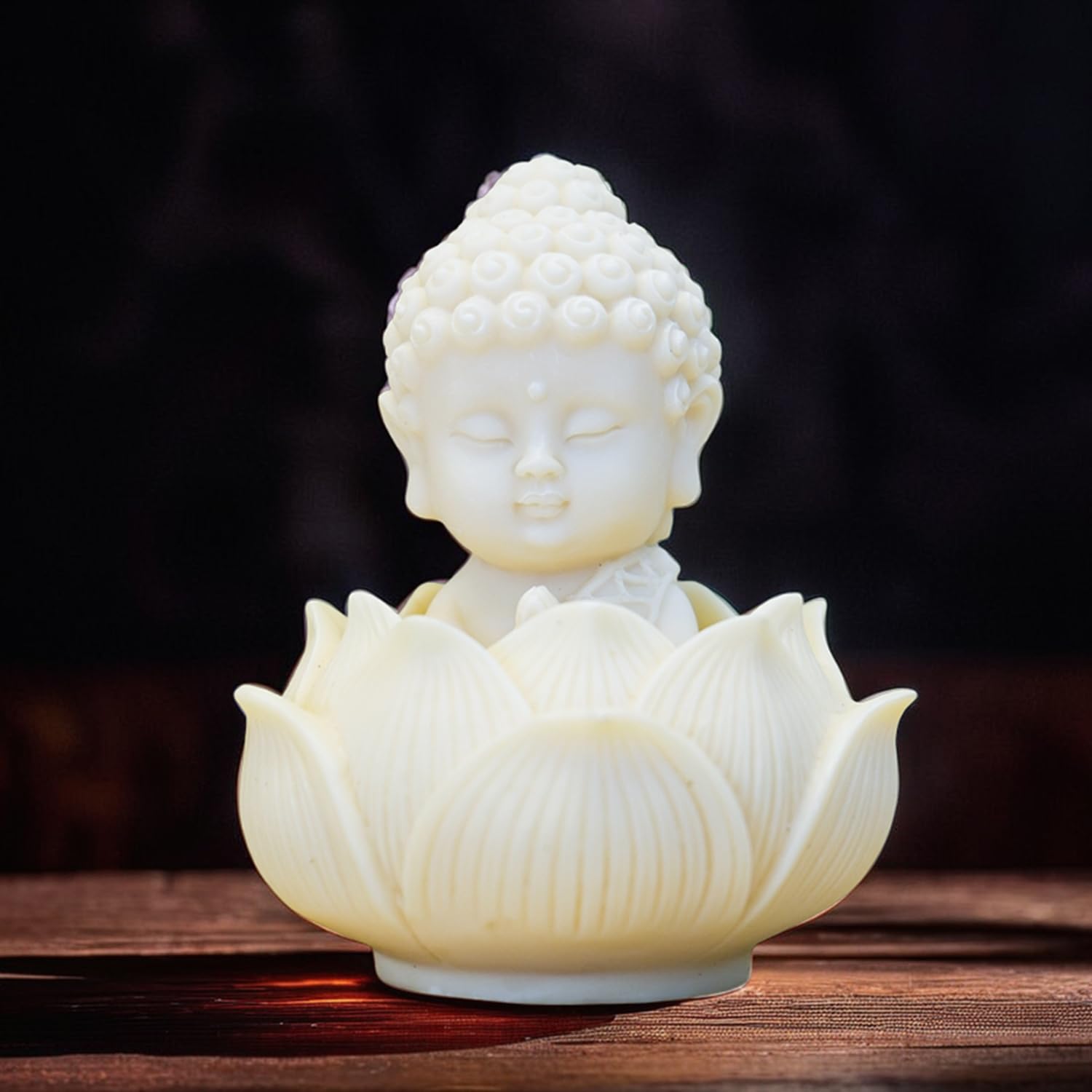 Ekhasa Nostrae Buddha with Lotus Show Pieces for Home Decor Living Room Decor Items | Cute Showpieces Gift Item for Decoration | Serene Center Table Tv Showcase Office Interior Statue Figurines