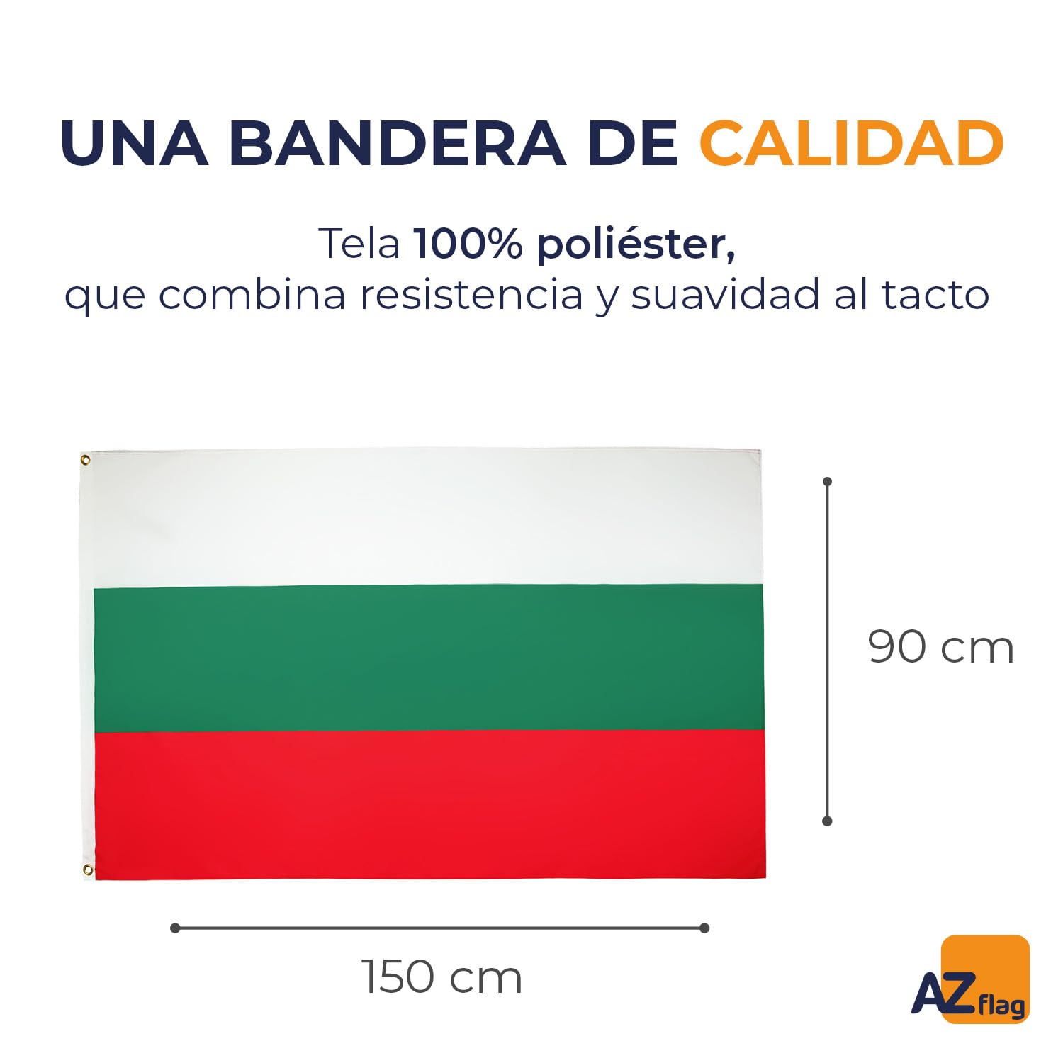 AZ FLAG Bandera Bulgaria 150x90 cm 100% Poliéster