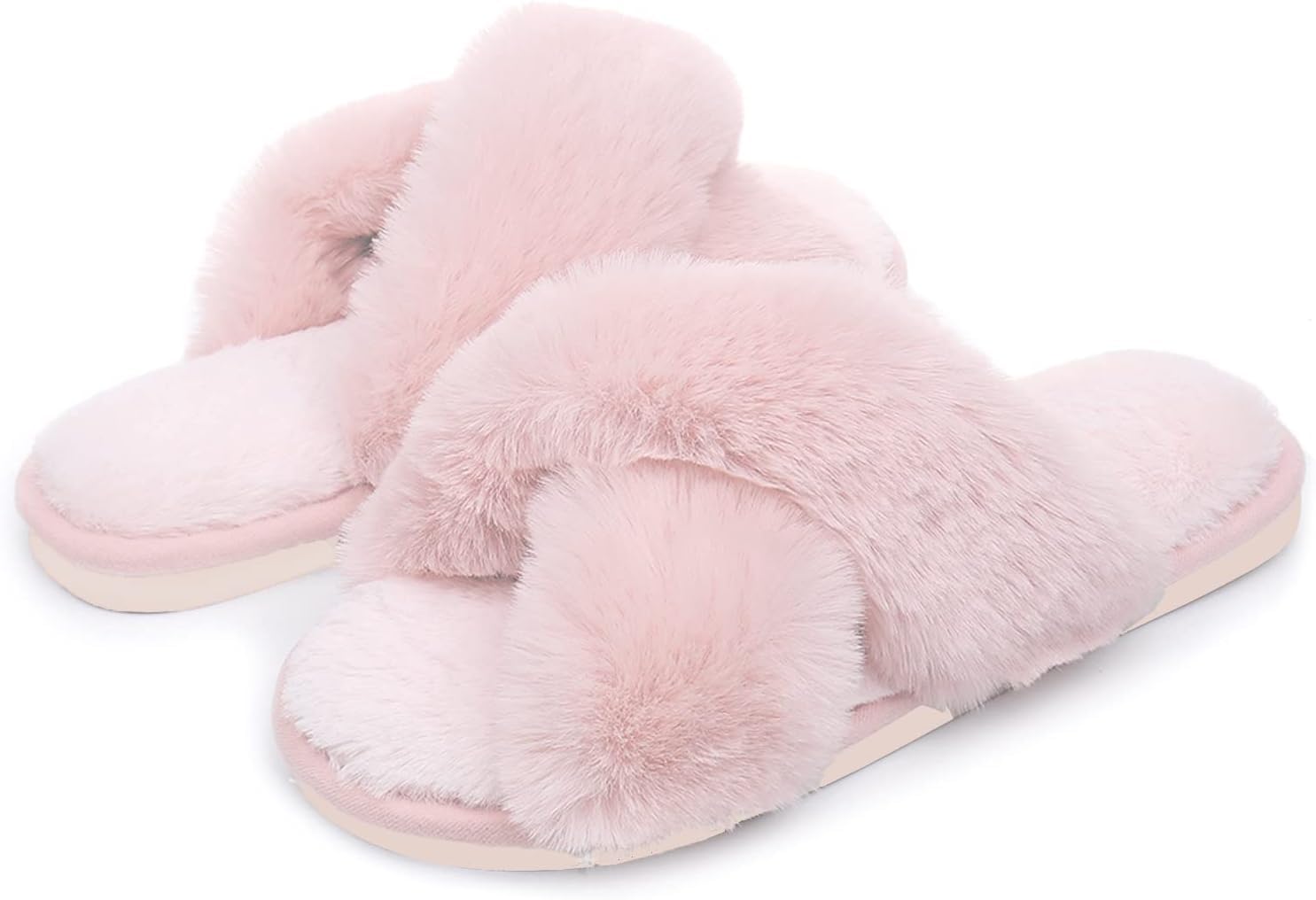M MCIRCO® Womens Fuzzy Cross Band House Slippers Soft Plush Furry Fur Cozy Memory Foam Winter Warm Comfy Slipper Indoor Outdoor Slippers for Women and Girls (WHITE, 8) (B0CW3FZMZ8) Amazon Price History, Amazon Price Tracker