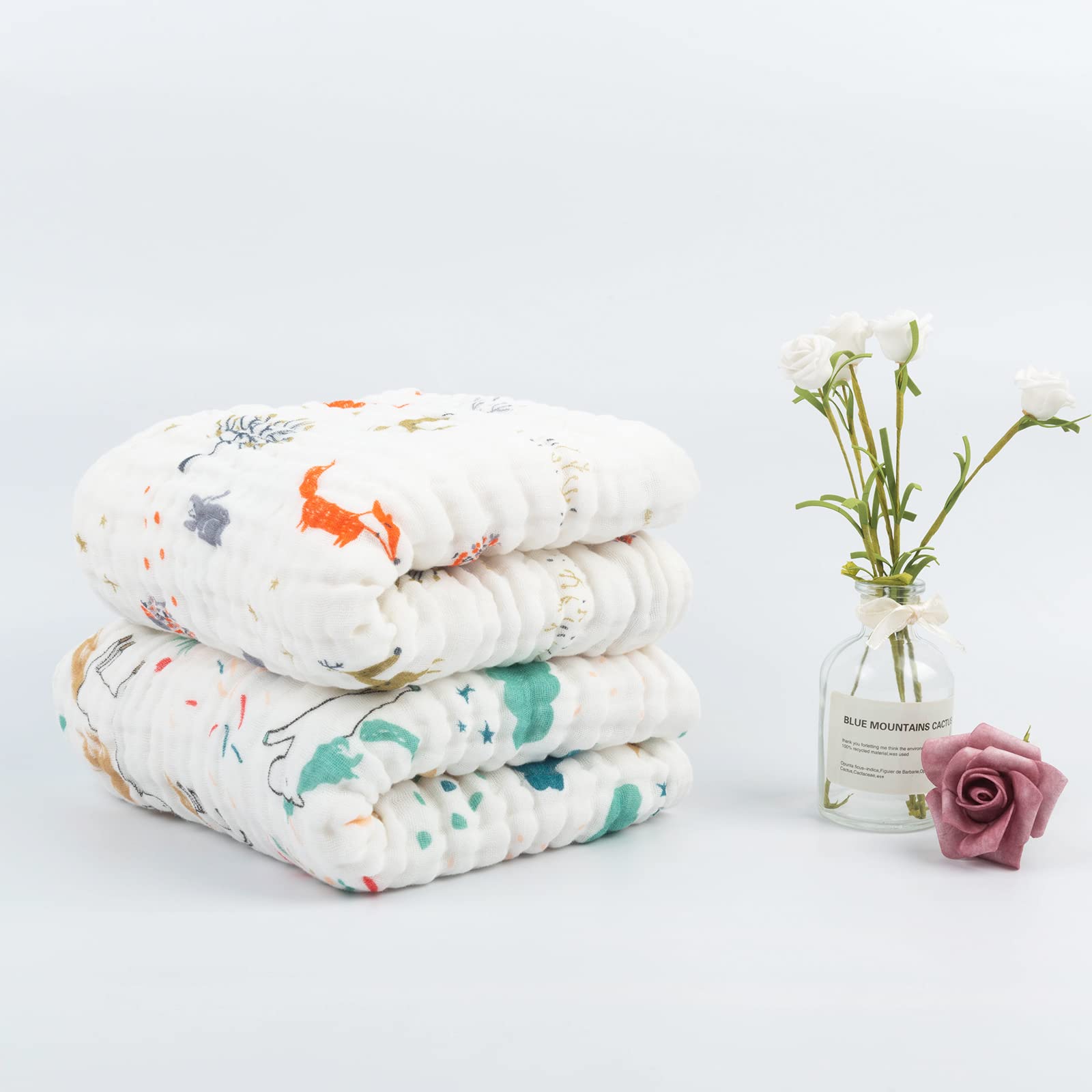 Babygoal Paquete de 2 toallas de baño para bebé, 100% algodón de muselina con capucha para recién nacidos, bebés, absorbentes e hipoalergénicos, regalo para niños y niñas, 35 x 35 pulgadas T0607