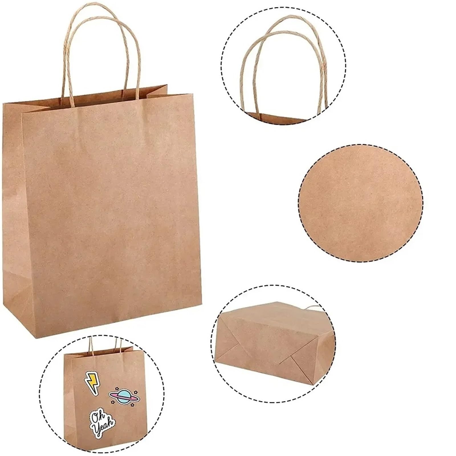 Sac en papier brun avec poignée for faire du shopping et des marchandises Pour Faire Du Shopping