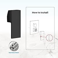 Vista 4 de gotonovo Manija de repuesto para ducha de baño, 1.378 in, color negro mate