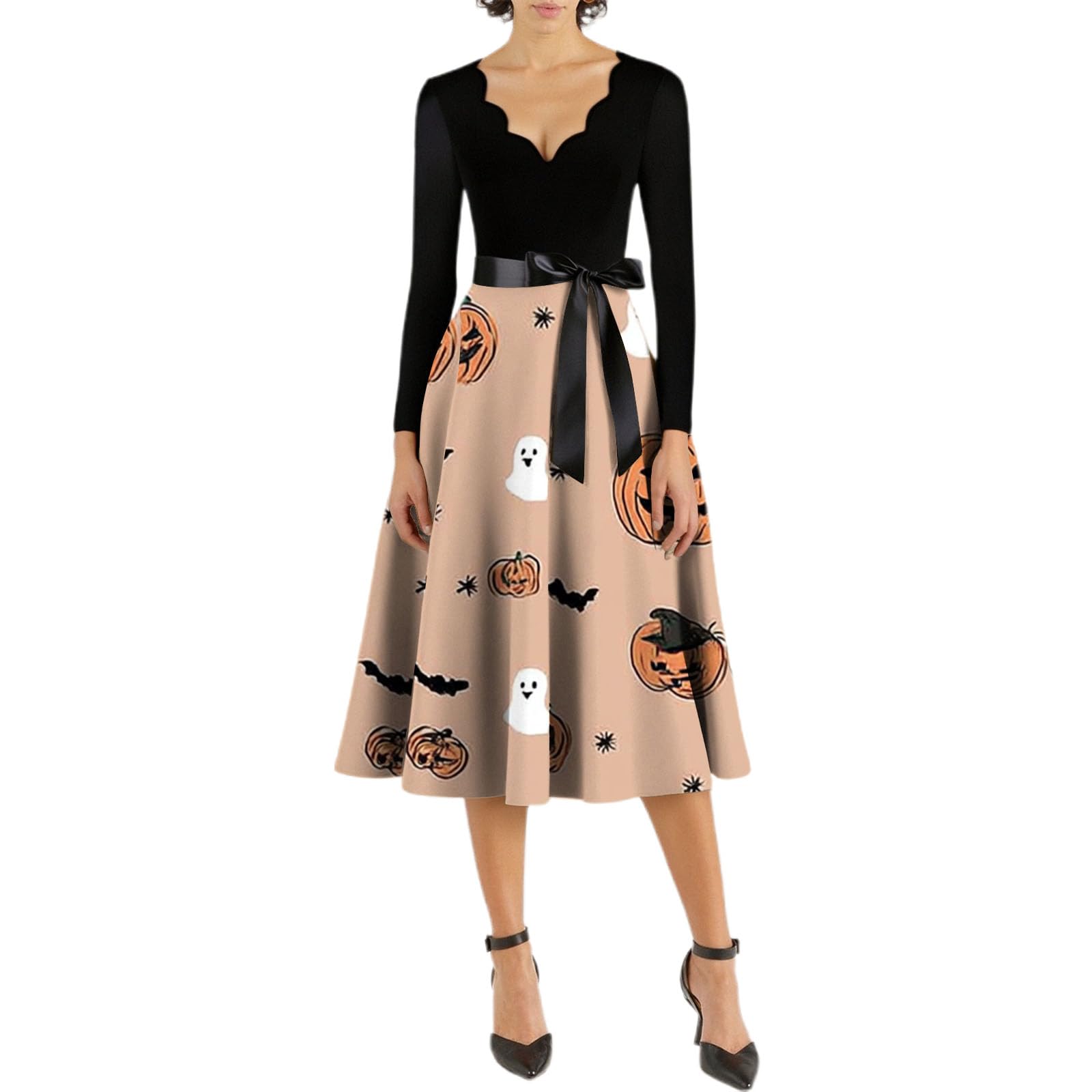 Vestido de Halloween para mujer, vestido vintage para mujer, vestido