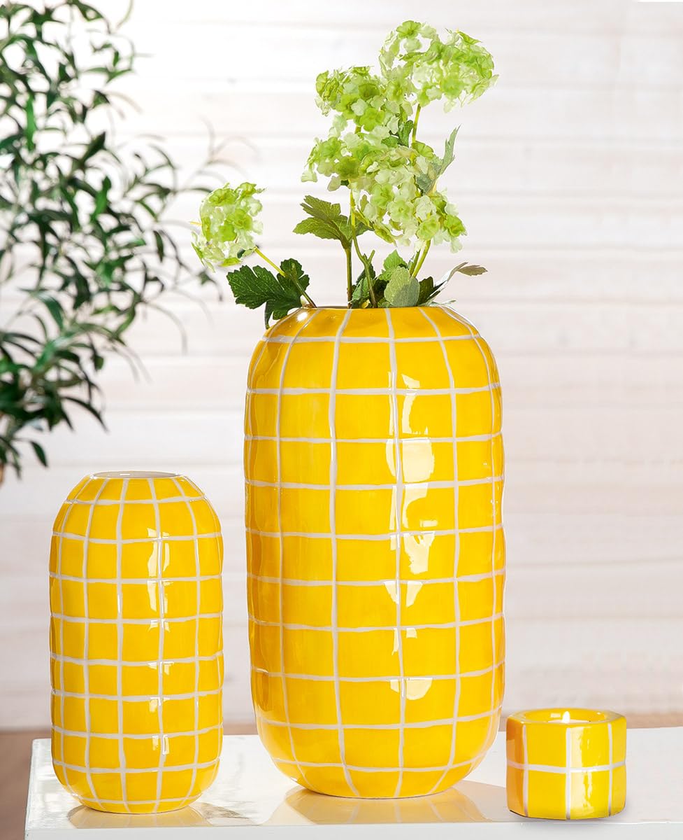 Bougeoir céramique jaune lot de 12 pour protéger vos tables des coulées de cire