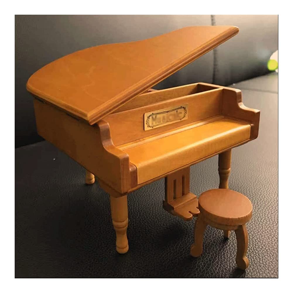 Boîte de Musique Boîte Musicale en Bois Grand Piano Music Boxs Exquis Saint Valentin de Noël Cadeau d'anniversaire Cadeau créatif (Color : White)