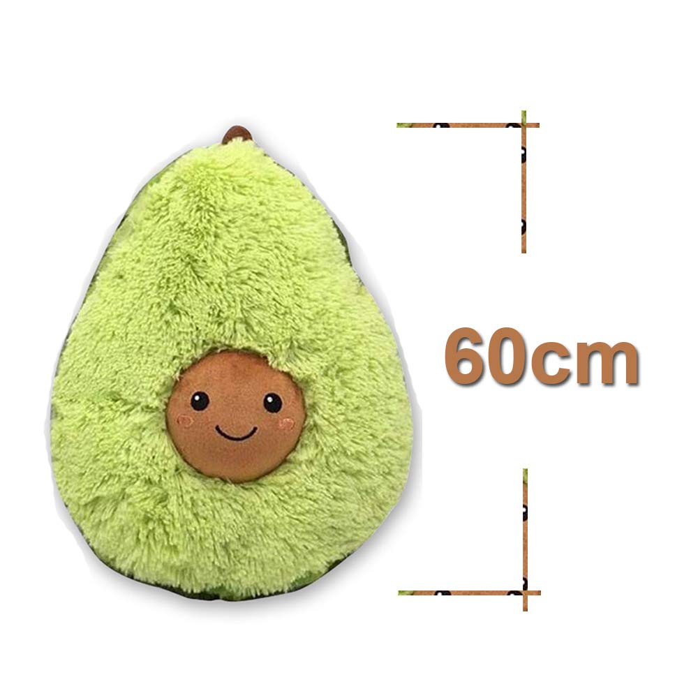 TE-Trend XXL Plüsch Tier Avocado Plüschtier Kissen Toy Lebensmittel Kuscheltier Frucht Früchtekissen AVO Cado 60cm Mehrfarbig