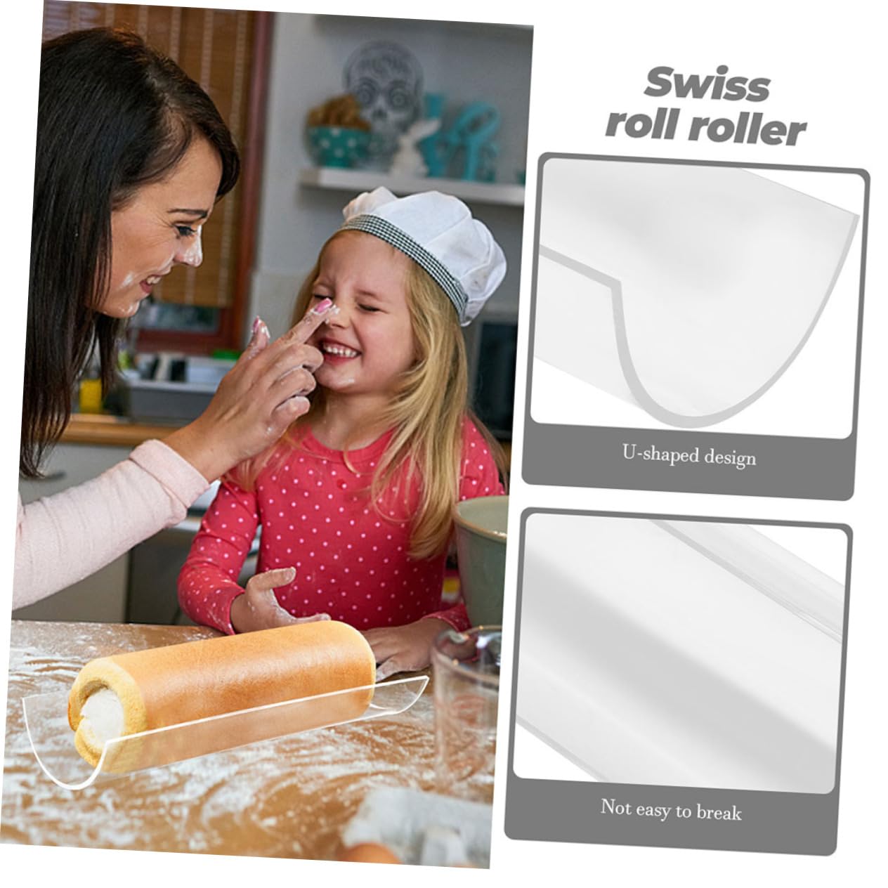 Cabilock 5pièces Moule à Gâteau Acrylique u Pour Roll Outil De Pâtisserie Pratique Et Réutilisable De Diamètre Pour Création De Desserts