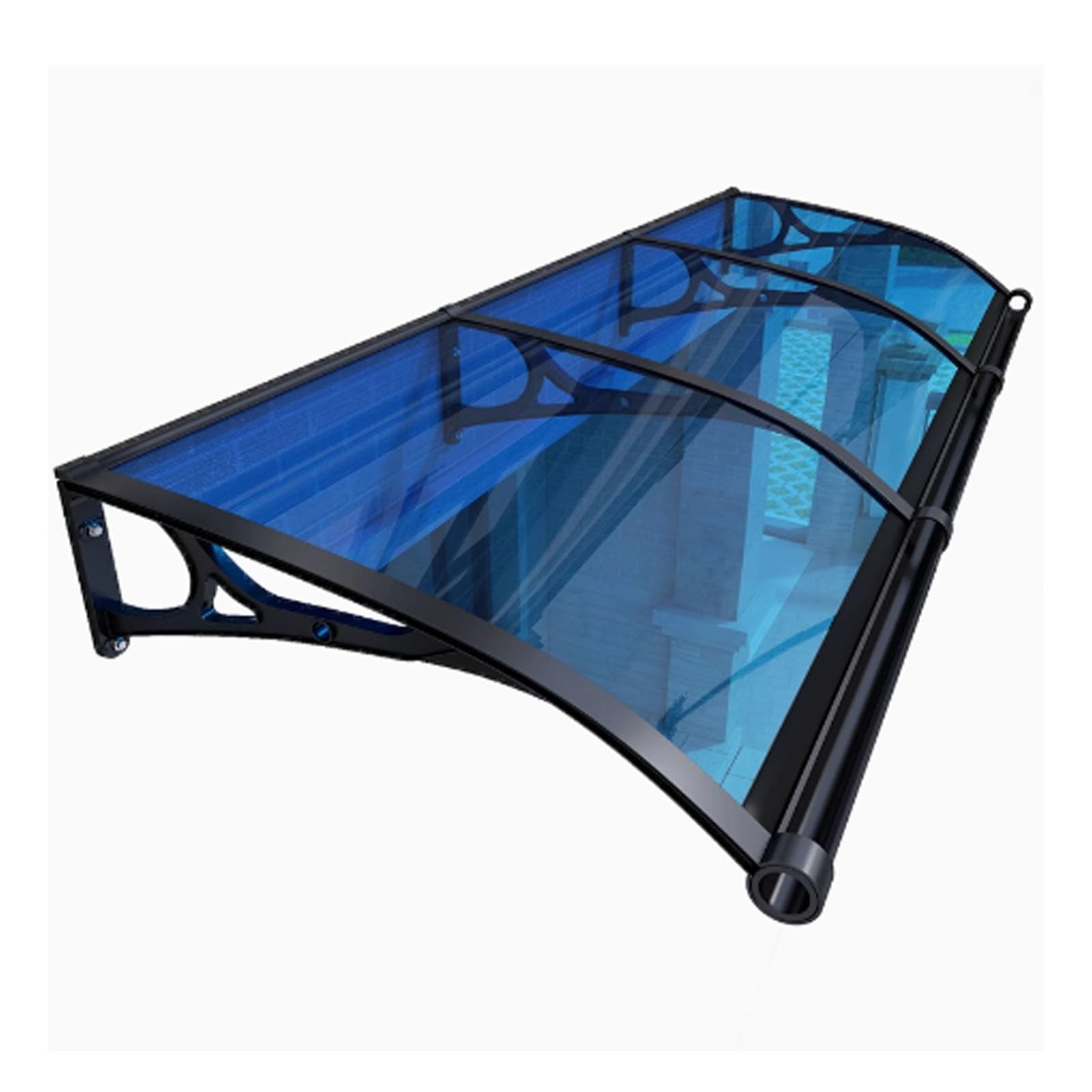 GJMSSMY Polycarbonate Outdoor Awning Canopy Curved Front Door Shelter for UV Rain & Snow Protection Durable Awning r (150cm/59in x 200cm/79in)