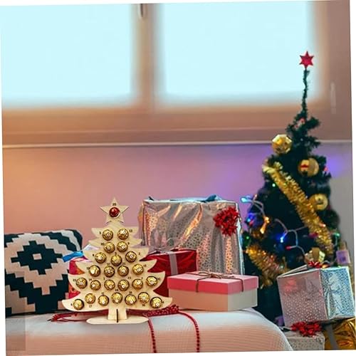 Miniatura 9 de Calendario de Adviento 2022, calendario de cuenta regresiva de Navidad, marco de chocolate de madera, calendario de Adviento de decoración de