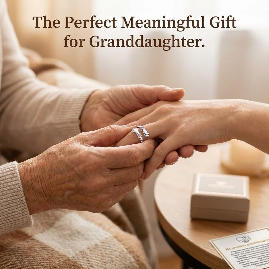 Hope Rings Hug Ring for Granddaughter Hug Ring to My Granddaughter Non Tarnish Adjustable Inspirational Always With You I Love You Forever Message Jewelry Gift - Image 3