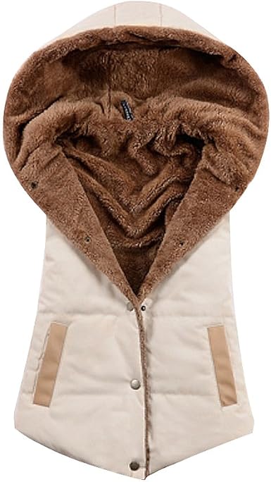 ladies fur hood gilet