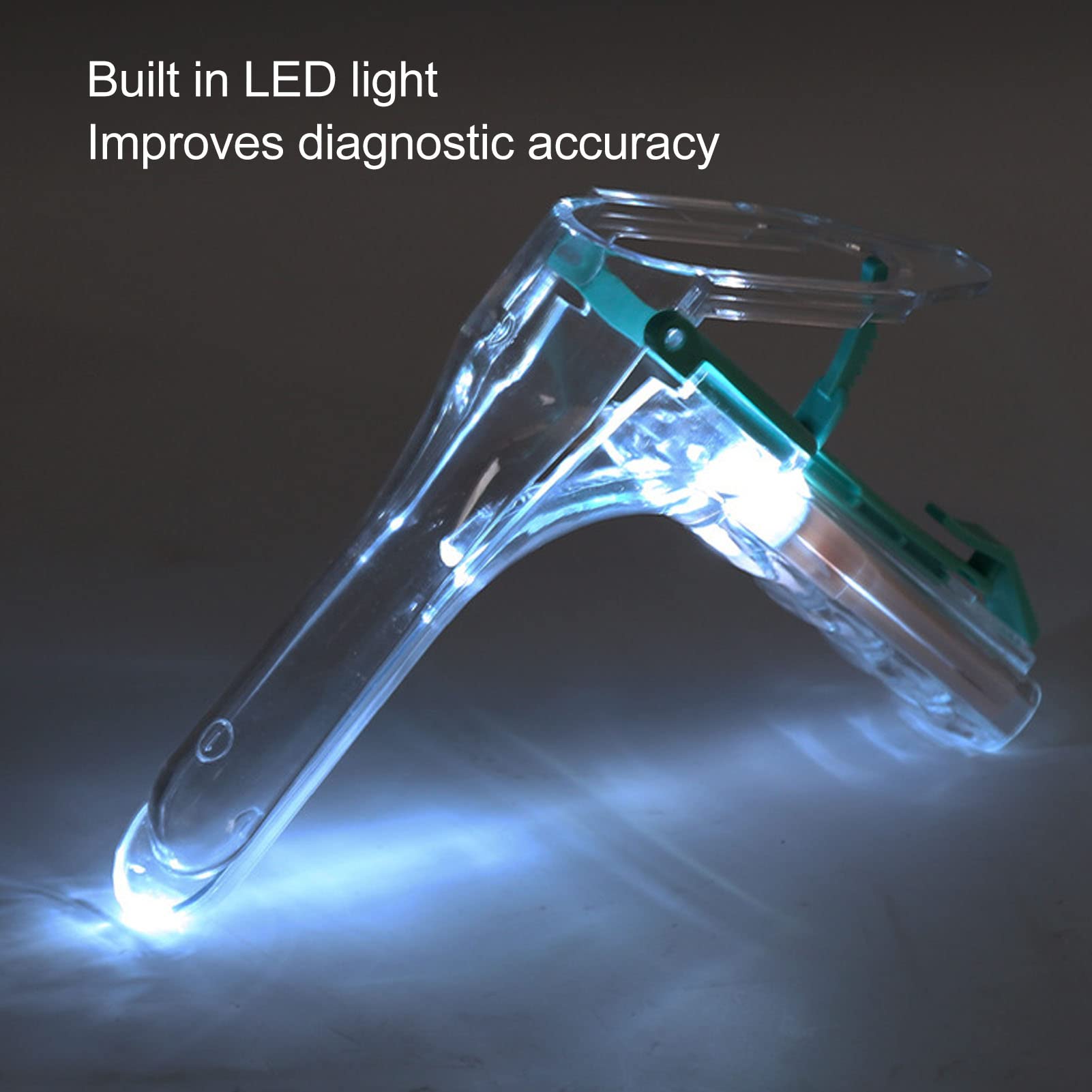 Espéculo Vaginal con Diseño de Luz LED, Espéculo Médico Indoloro - Reutilizable, Ángulo, Material PPAcero Inoxidable para Adultos, Reutilizable M