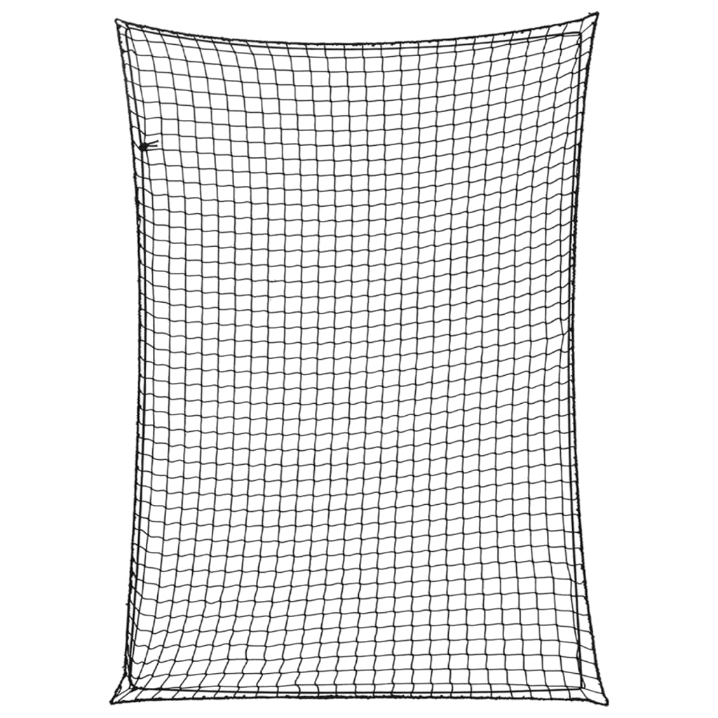 Anhängernetz mit Gummiseil Schwarz aus Polypropylen 3,5x2,5 m Ladungssicherung für Anhänger, LKW, Pkw, SUV und Wohnmobil elastisch dehnbar sicherer Transport