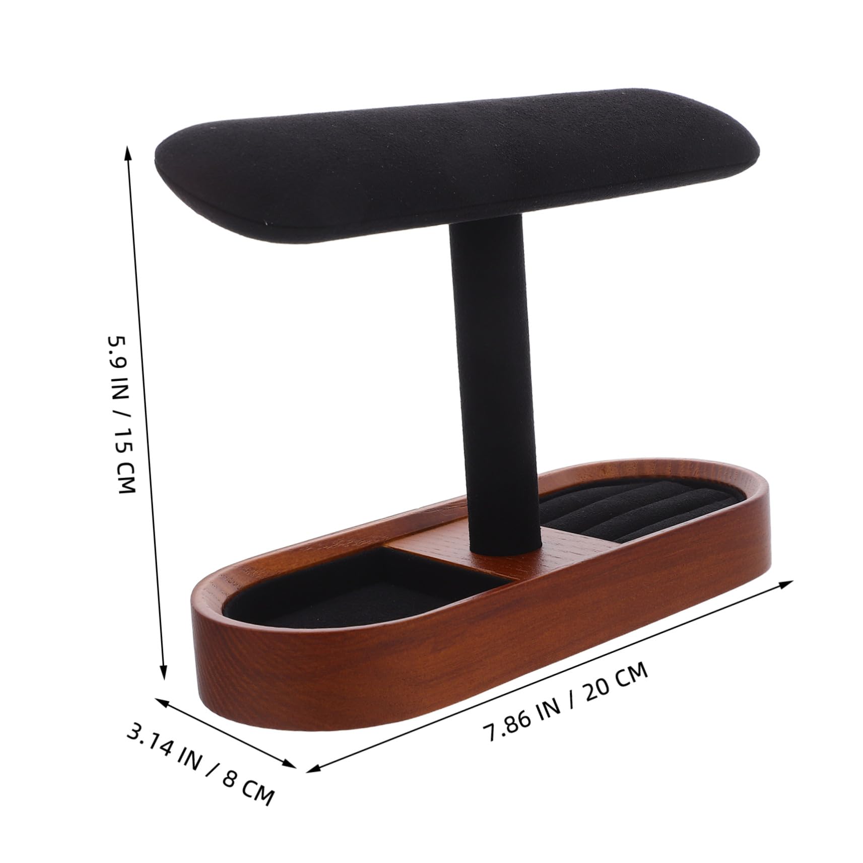Mikikit Expositor de Relojes de Madera Maciza Soporte T para Relojes Organizador de Joyas para Mostrador para Anillos de Pulsera