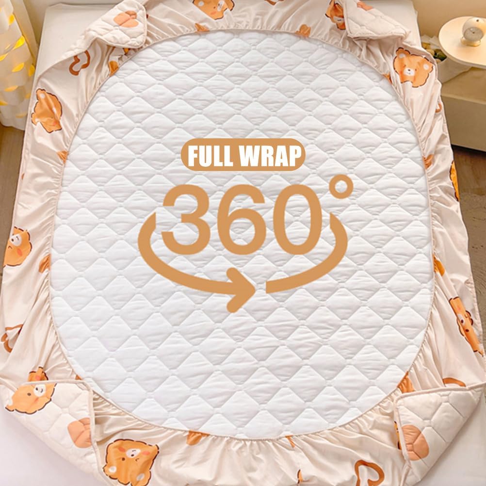 A,120 * 200cmFULL,LDLCYCN Waterproof Mattress Protector Queen King Full Soft Mattress Cover Dustproof Fitted Sheet with 360° Elastic Band Breathable Mattress Pad Cover with 11 in Deep Pocket