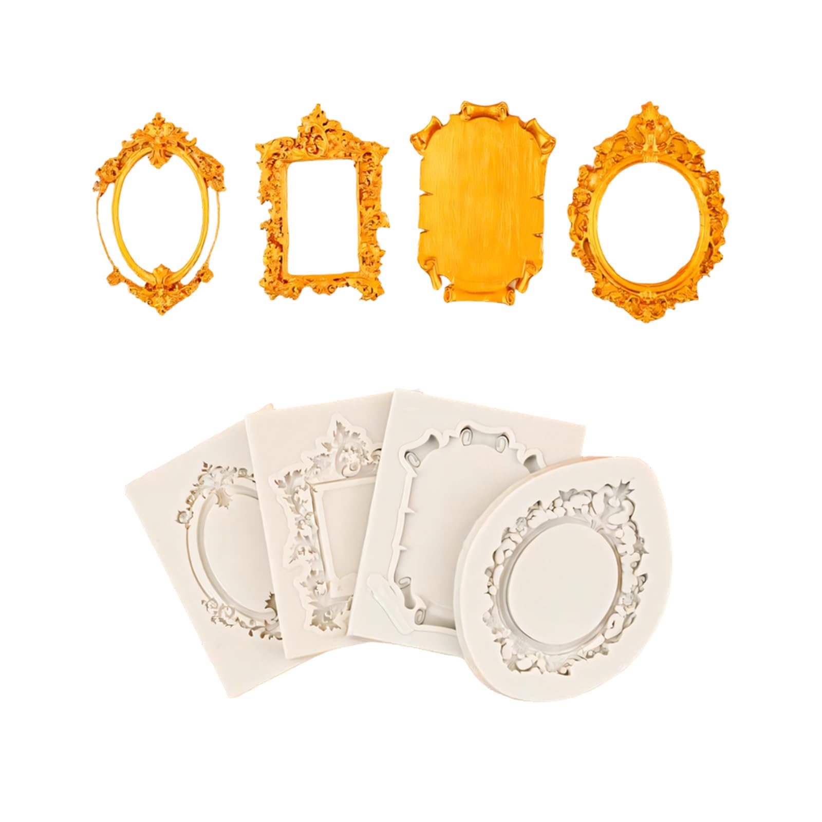 APGLSXY Artistic Silicone Baking Molds 4Pcs Set with Detailed Embossing Pattern Baking Equipment for Creative Cake Decorating Silicone Molds