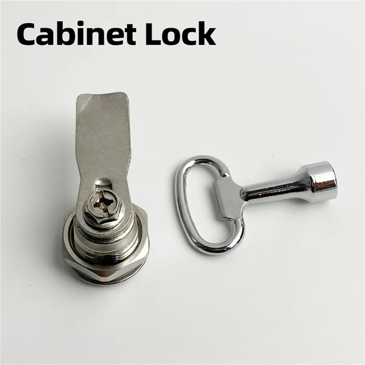 Stainless Steel Cabinet Lock with Key Rotary Switch Flat Tongue Locks for Industrial Distribution Box 1Pcs