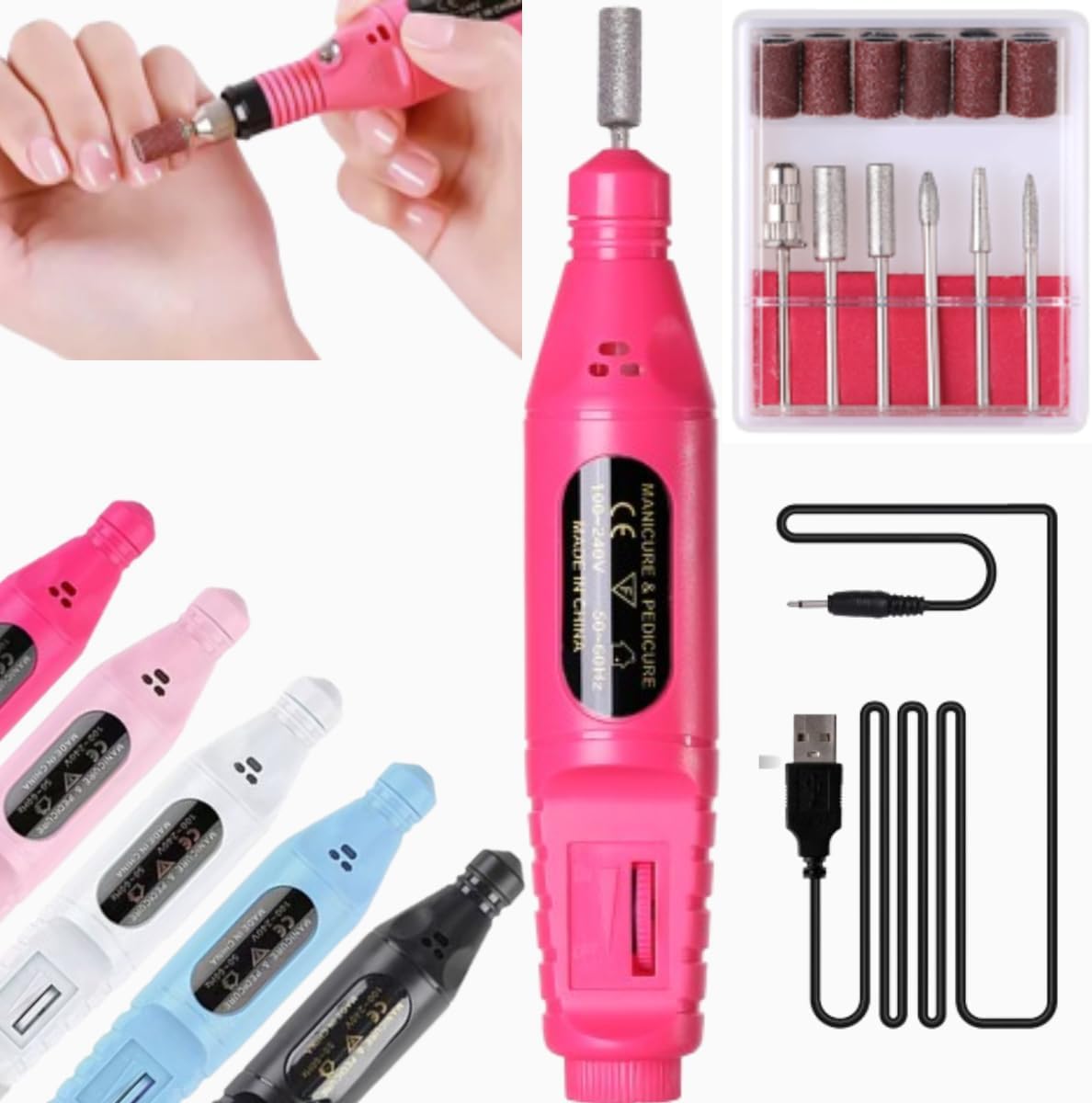 Lixa Lixadeira Elétrica para Unha Manicure Pedicure Profissional e Cuidado Doméstico