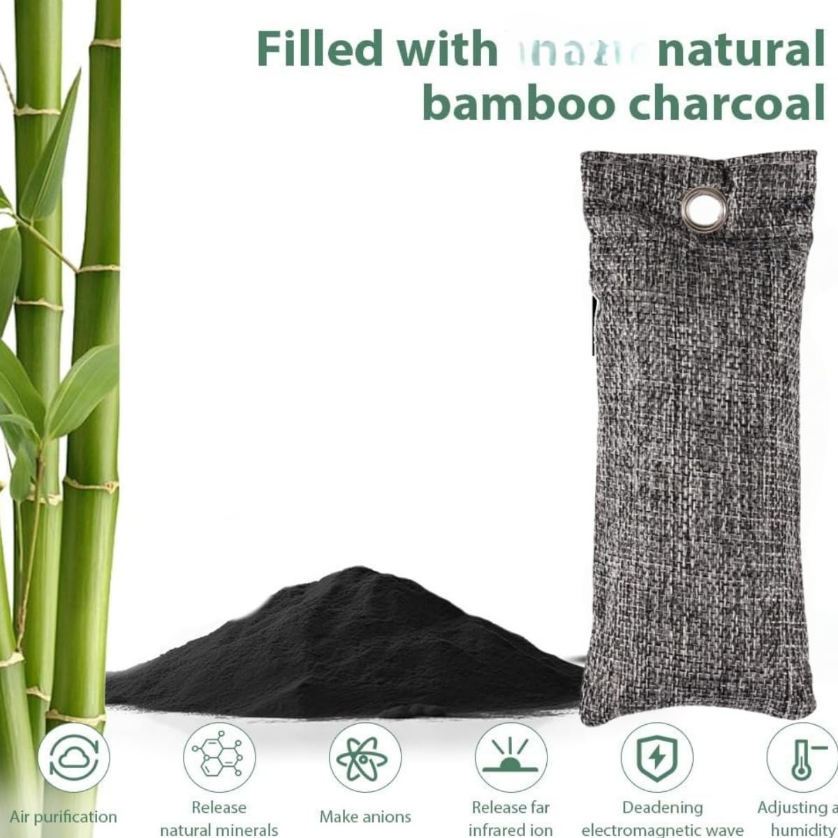 Bolsas de carbón Activado,4 Piezas Bolsas purificadoras de Aire de carbón de bambú,ambientador Natural para Zapatos,para el hogar,Coche,Armario,Mascotas,Desodorante de habitación de Humo
