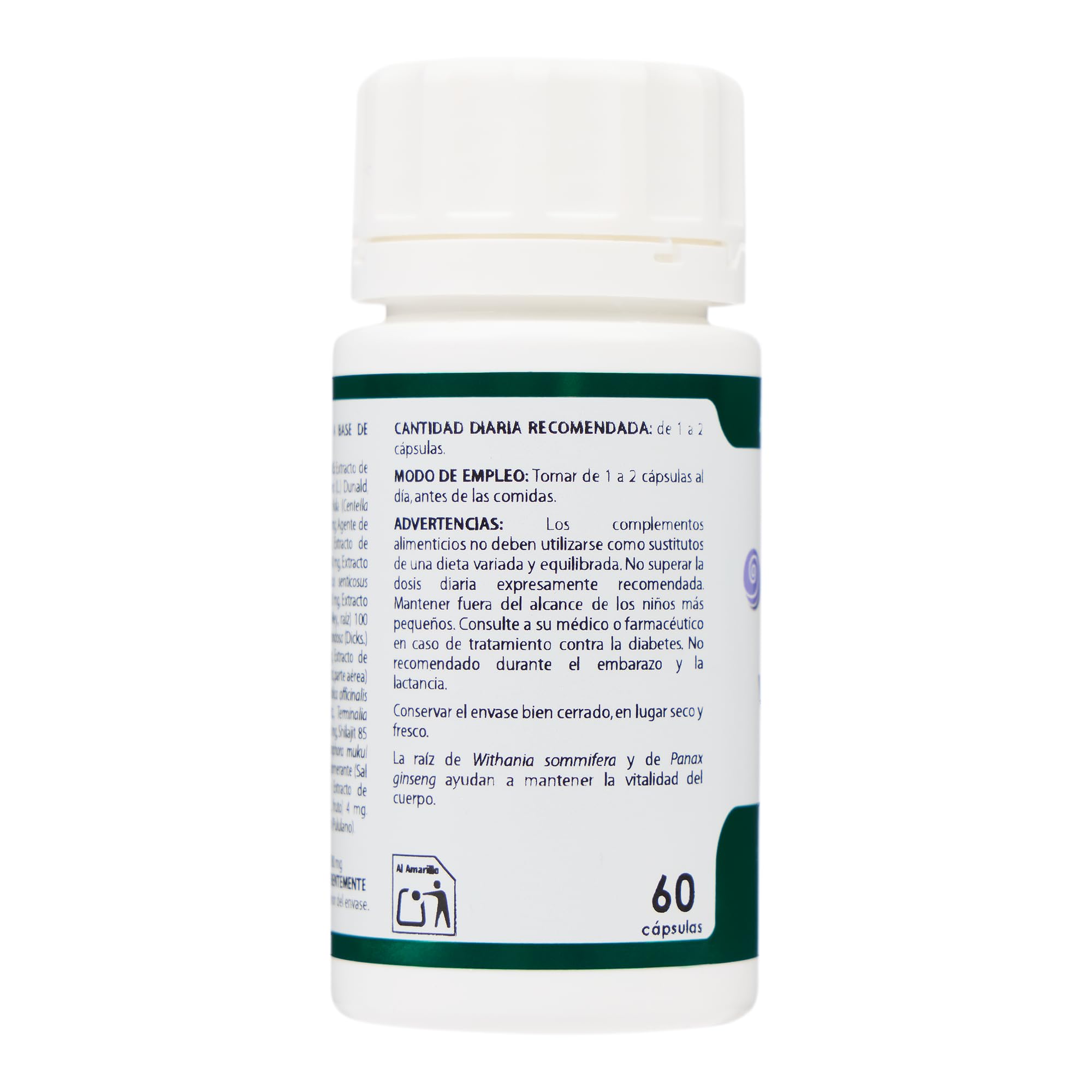 EQUISALUD Ayurveda Vitalidad, Cápsula, con Ashwagandha, Rhodiola, Ginseng, Bacopa y Shilajit, 60 Cápsulas