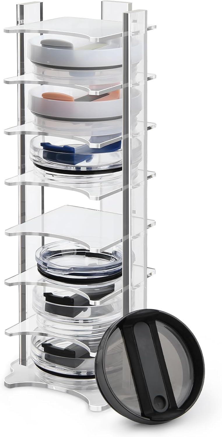 Noafocks Tumbler Lid Organizer Freestanding Tumbler Lid