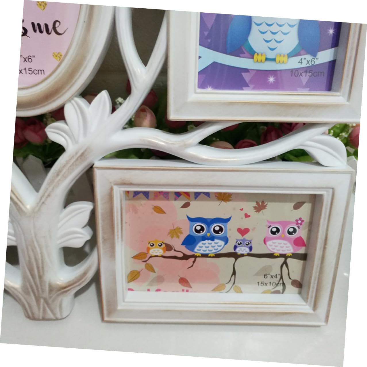 SOLUSTRE Portafoto Cornice Fotografica Forma di Bianco in Pvc per Collage e Decorazione da Appendere, per Compleanni e Anniversari