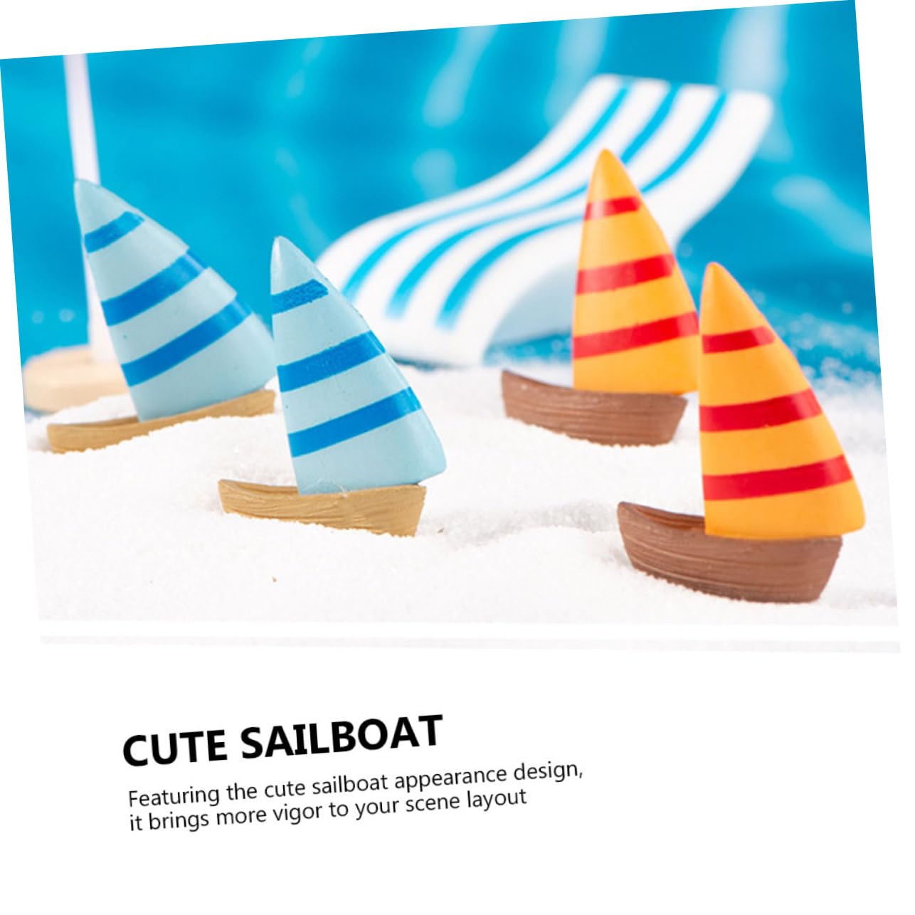 FELTECHELECTR 10pcs Miniature Sailing Decorative Ornaments Miniature Sailboat PVC Material Realistic Nautical Decor
