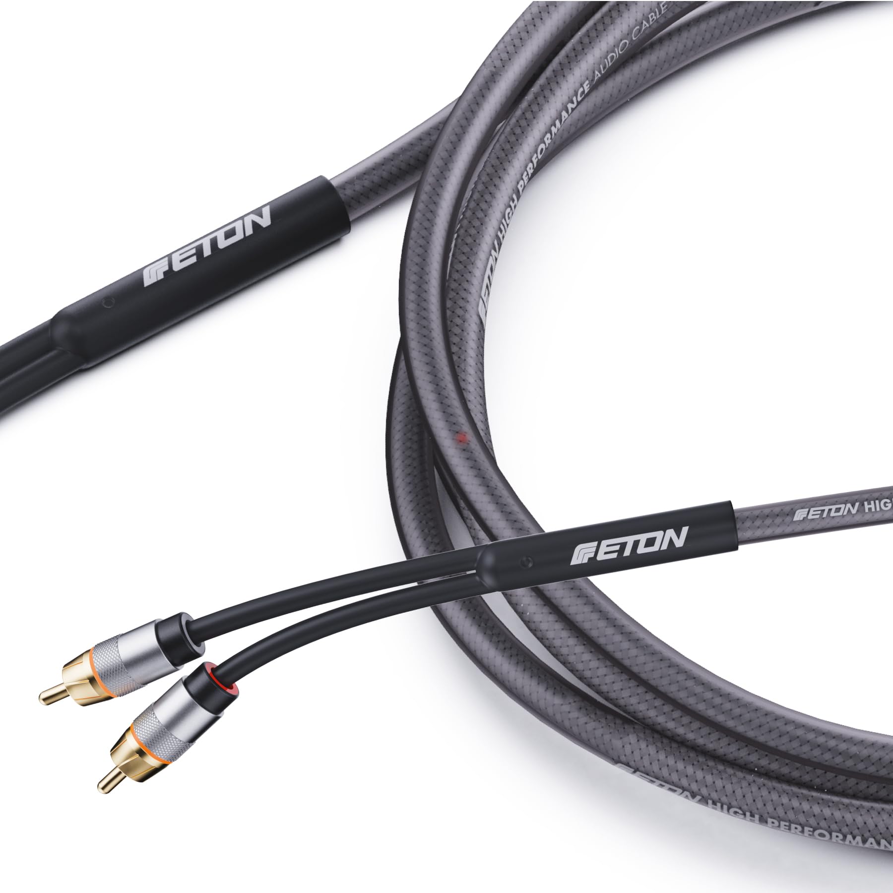 ETON RCA 2U-55 - Cavo RCA High End a 2 canali OFC 5,5 m | Audiophiles - Cavo audio RCA per amplificatore auto, radio, Head Units, 2 maschio a 2 maschi, cavo audio RCA a RCA