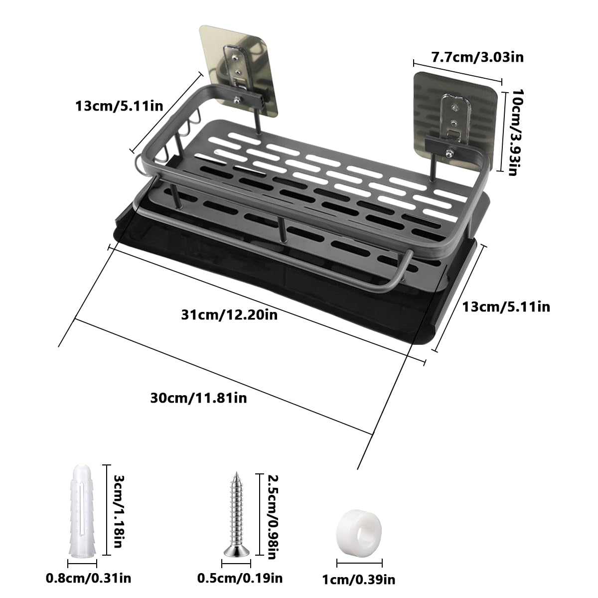 Porta Spugne Autoadesivo Per Cucina | Senza Foratura | Acciaio Inox Con Vassoio Rimovibile - Foto 3