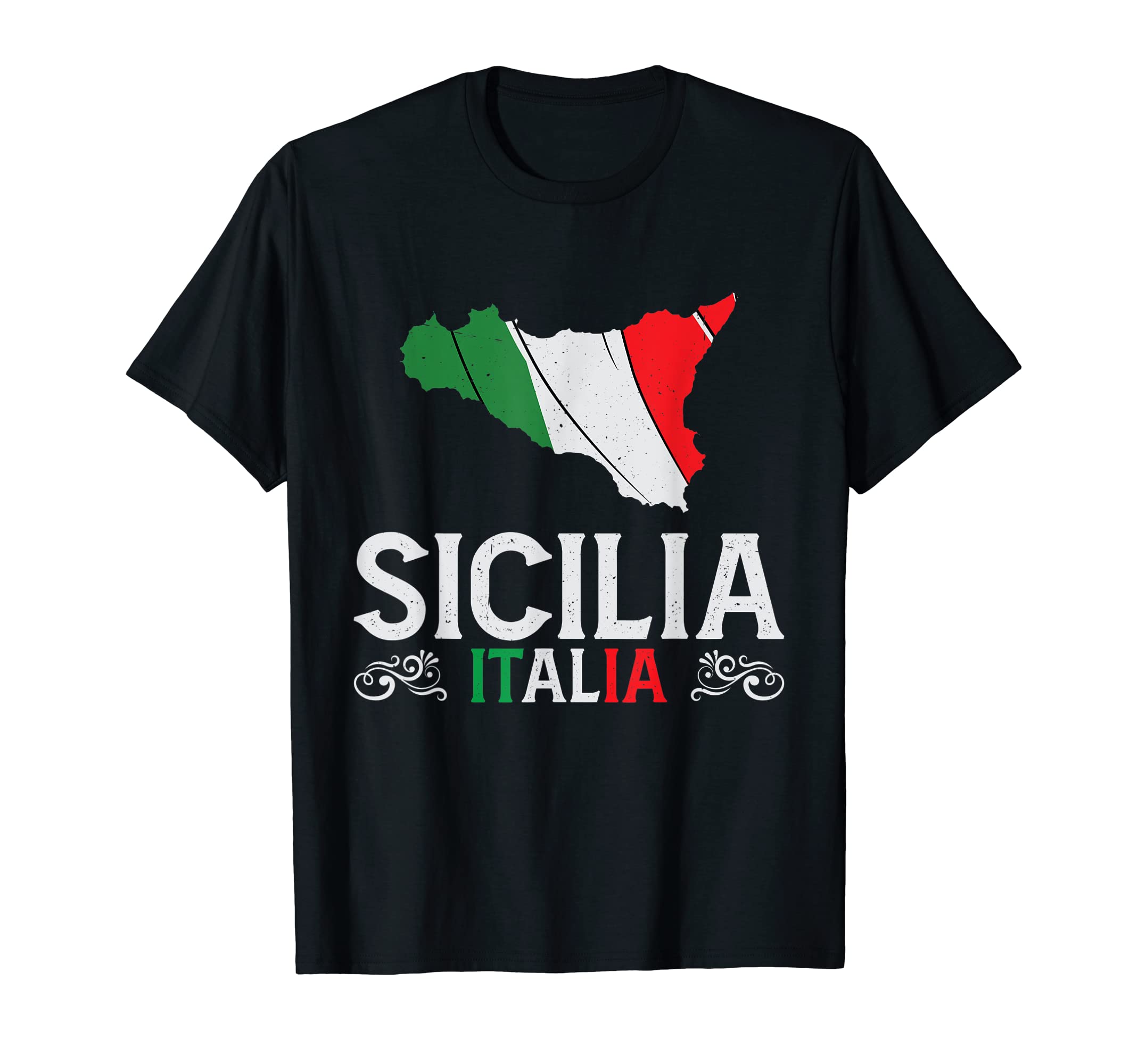 Italia Patriota - Regali e SouvenirSicily Italy - Sicily Souvenir Silhouette Sicily T-Shirt