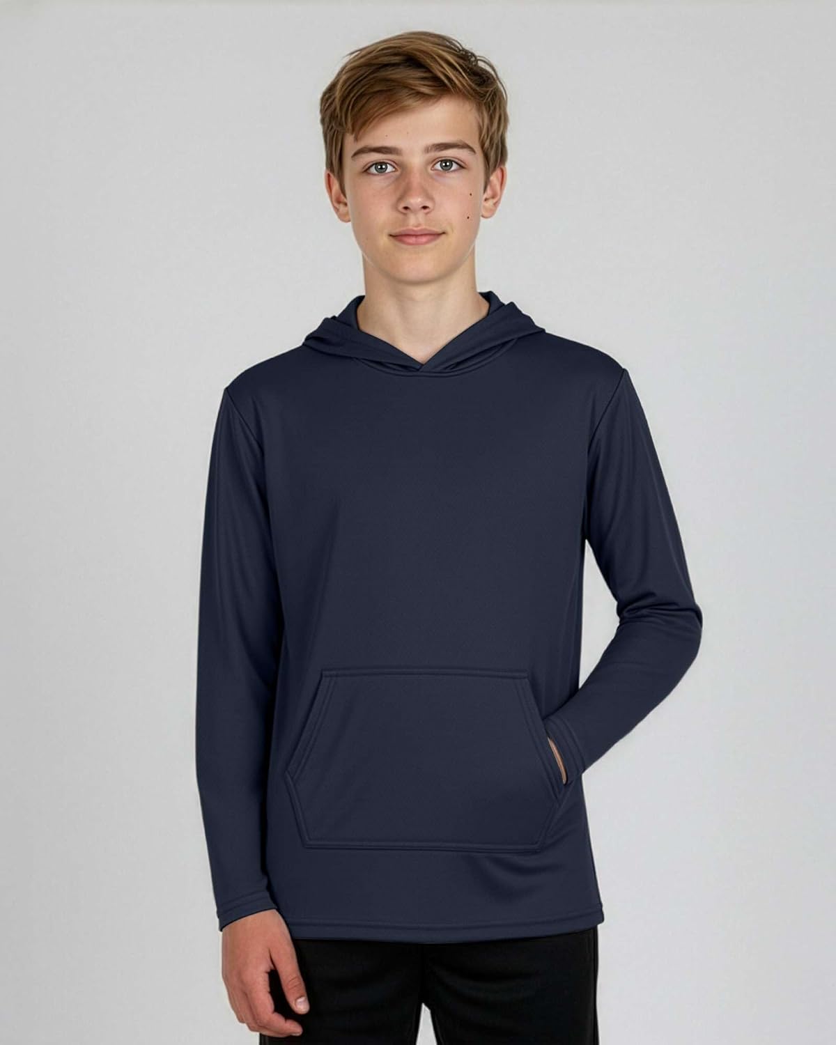 Real Essentials 3 Pack: Boys Hoodies – Youth Mesh Long Sleeve Sweatshirts with Pocket for Kids & Teens - Image 2