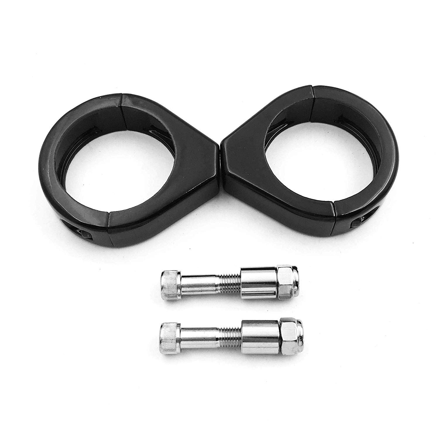 SMT- Turn Signal Clamps Compatible With Harley Softail Mount Bracket 49Mm Fork Tube CHROMED Motorcycle [B07QFCCX9R]