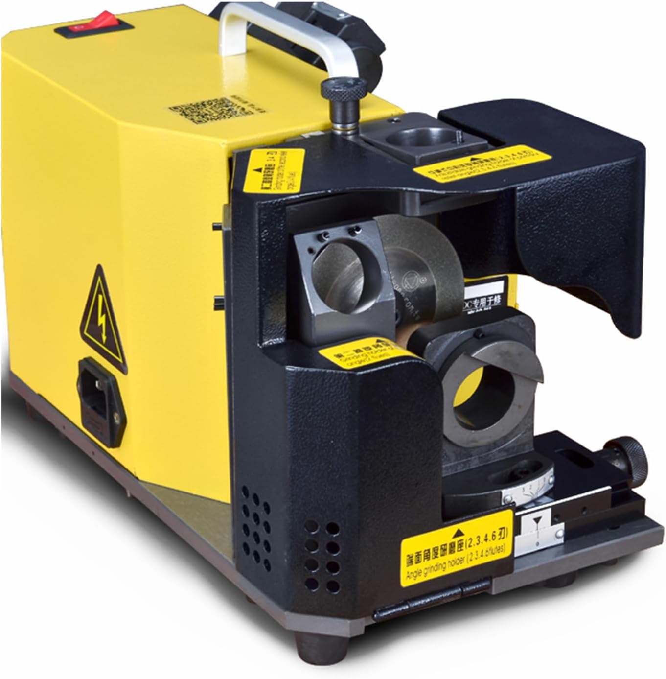 Huanyu MR-X3 End Mill Re-sharpener Portable End Mill Sharpener Can Grind 2-Flute 3-Flute 4-Flute End Mill 4-14mm Point Angle 0-5° Sharpener Grinding Machine End Mill Grinder (SDCGrinding wheel, 110V)