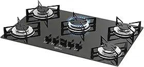 FISCHER COOKTOP À GÁS 5 BOCAS MESA VIDRO PRETA BIVOLT 1642-6985