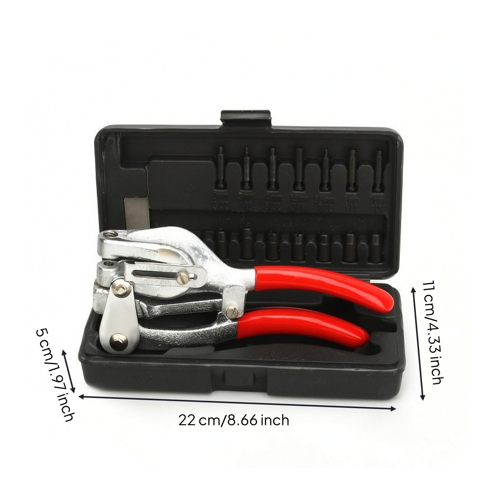 F Fityle Perforadora de Agujeros Manual Ajustable con Alicate Perforador Herramienta Perforadora y Kit de Perforación Estructura de Metal y Antideslizantes