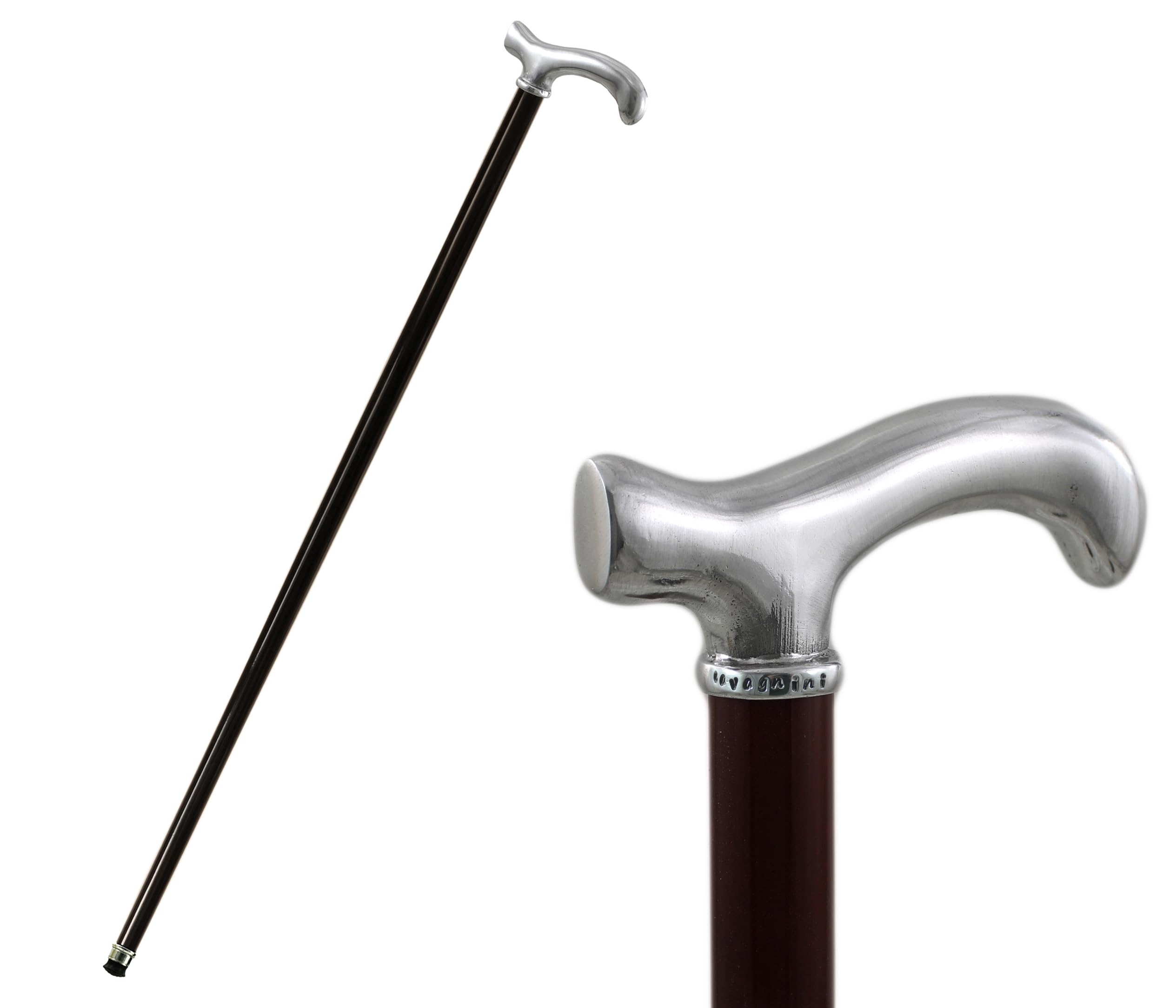 Derby - Bastón de paseo de 97 cm, color negro, elegantes y ergonómicos para ancianos. Bastones a medida para hombre y mujer Italia