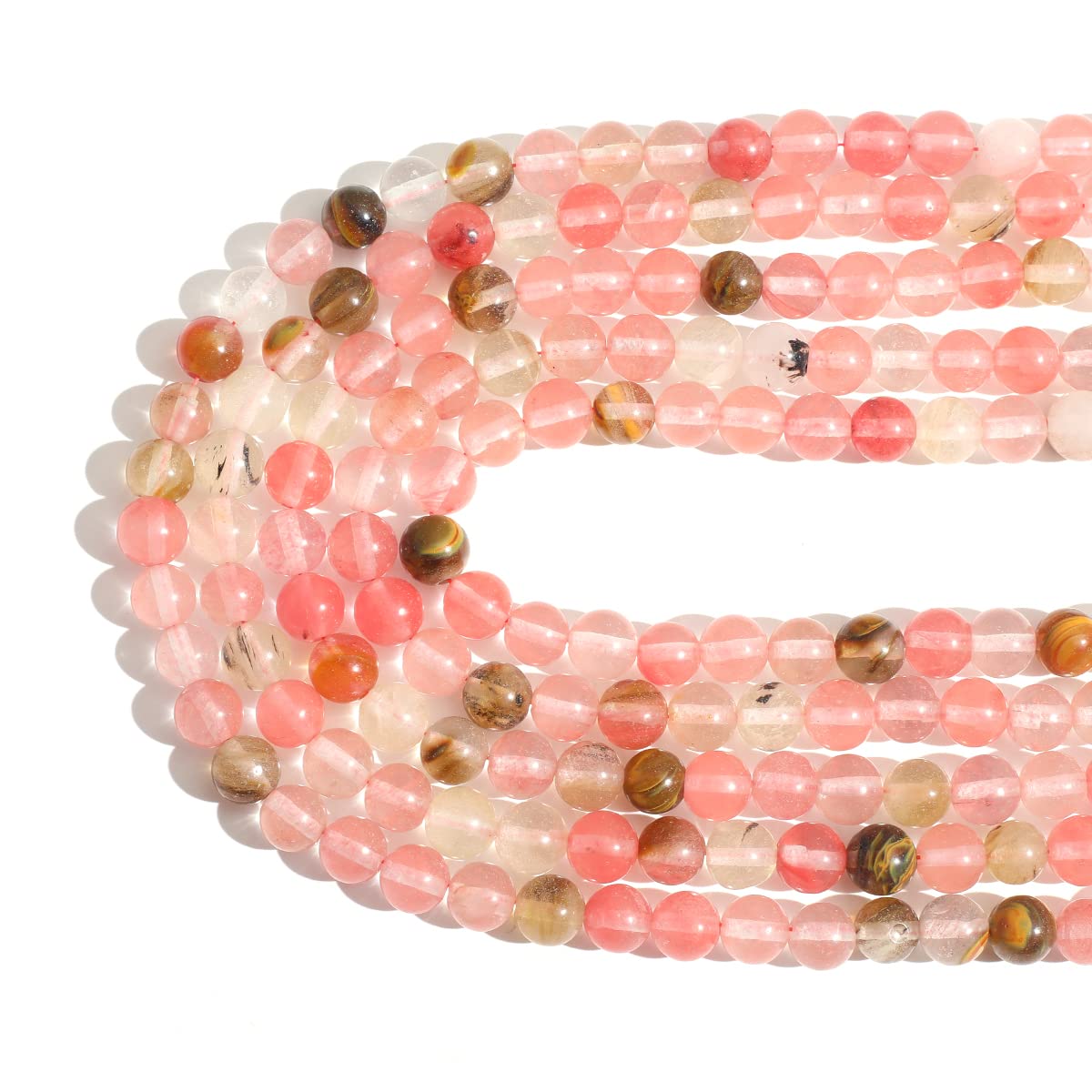 Natural Stone 8mm Watermelon Tourmaline Round Crystal Energy Stone Beading Loose Gemstone DIY Smooth Beads for Bracelet Necklace Earrings Jewelry Making - Image 2